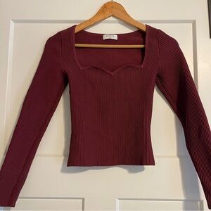 Aritzia Babaton Sculpt Knit Sweetheart Longsleeve